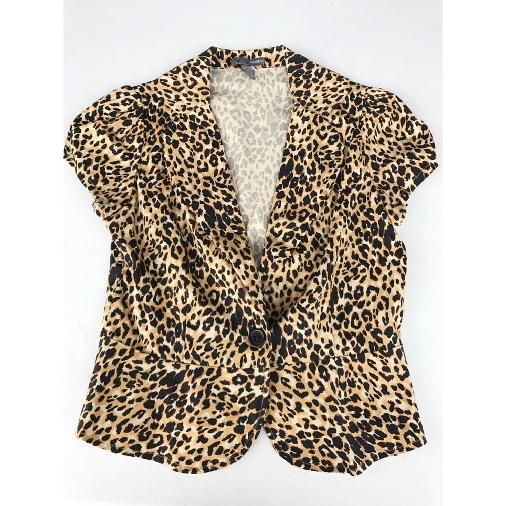 Poetry Tan/Black Leopard Print Top
